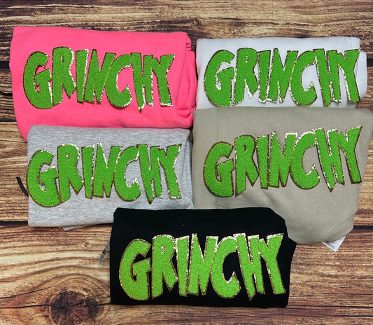 GRINCHY Green Chenille Patch