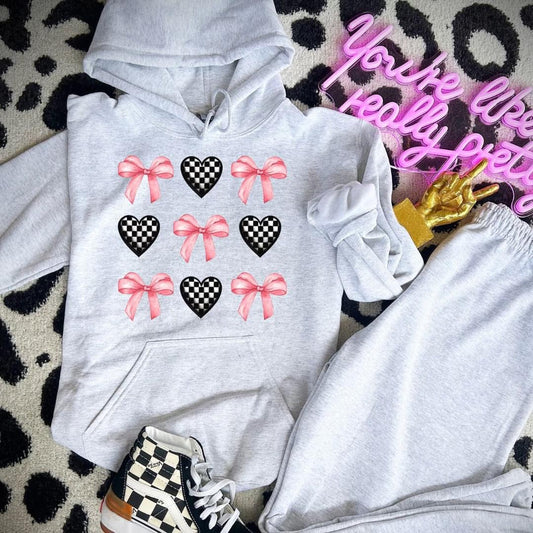 Pink Checked Hearts