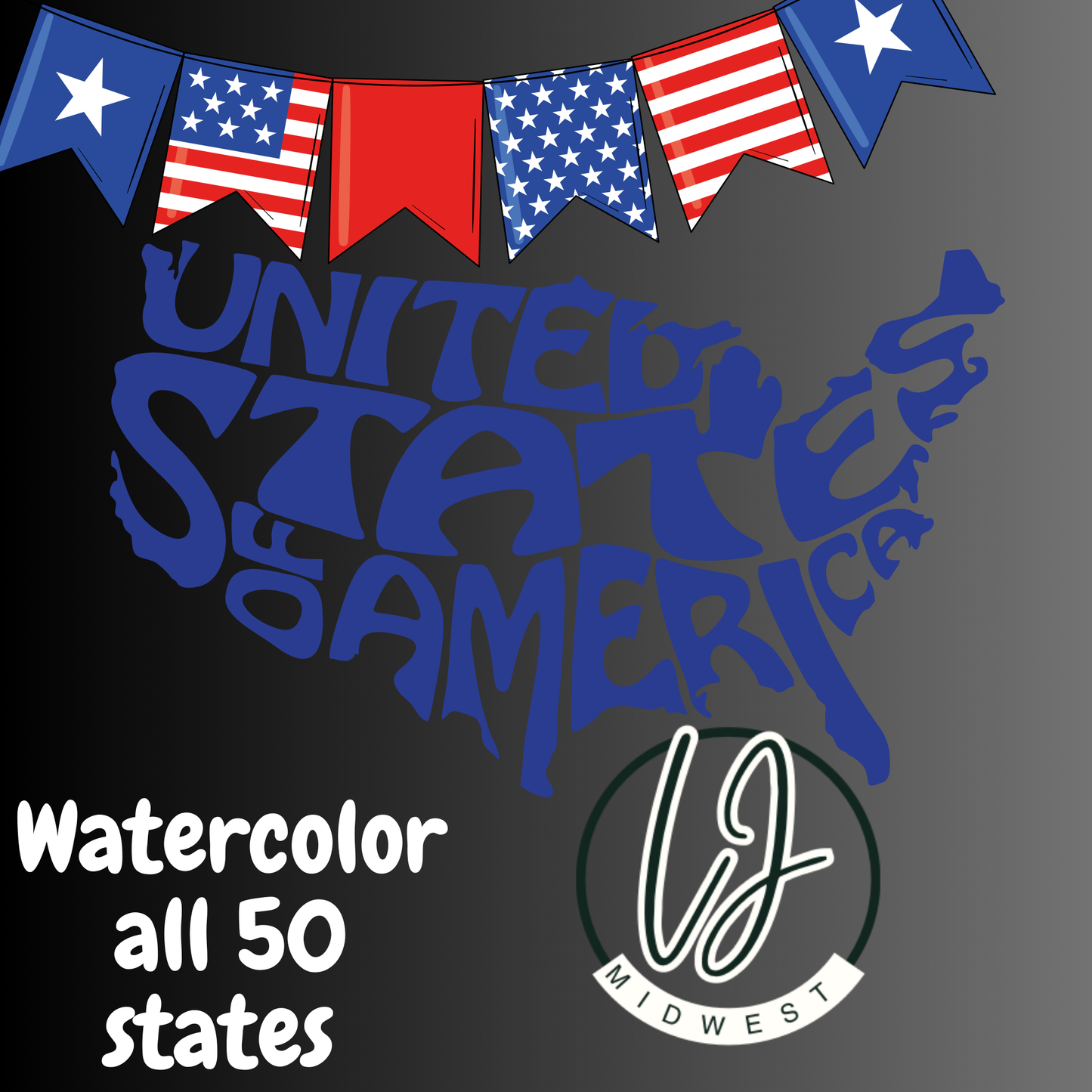 USA 50 States Watercolors
