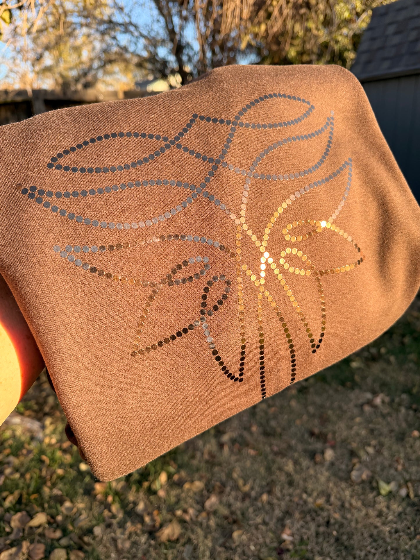 Boot Stitch Spangle Crew