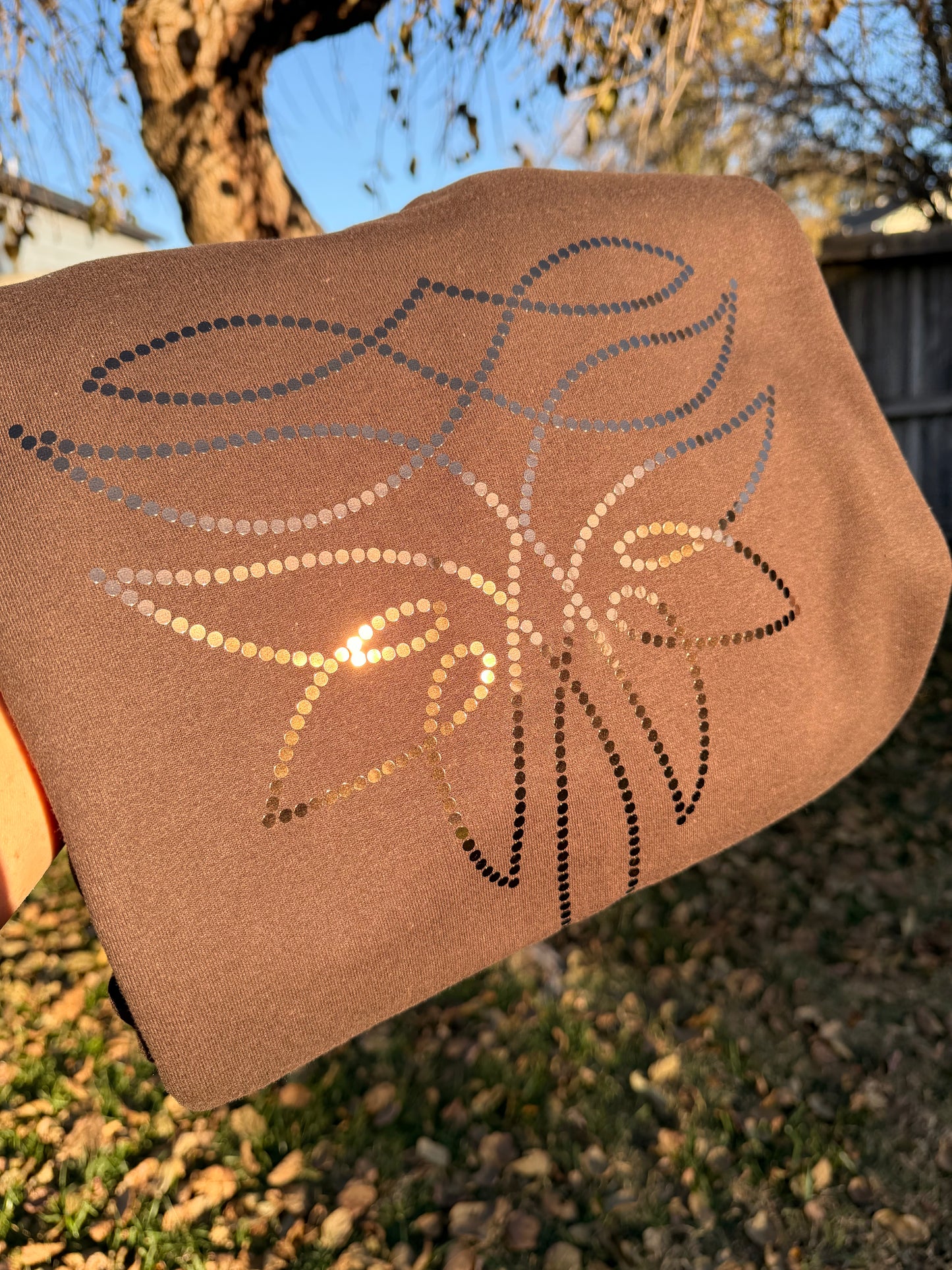 Boot Stitch Spangle Crew