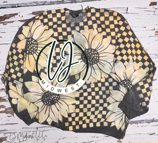 Sunflower + Checkered Stencil
